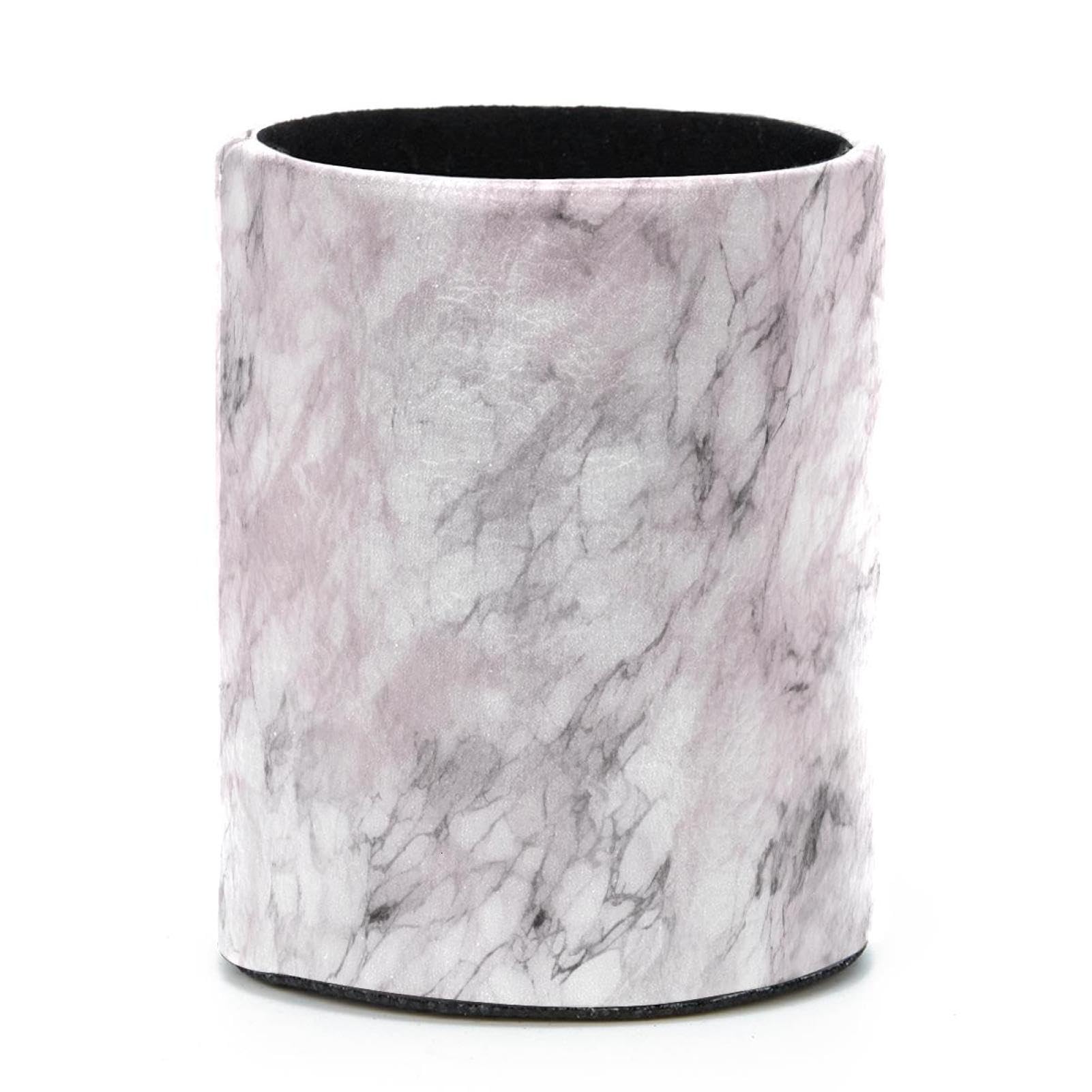 VAPOKF Round Pencil Holders for Desk, Pink Marble Pen Holders Pen Pot Makeup Brushes Storage Desktop Stationery Supplies Organiser for Home Office