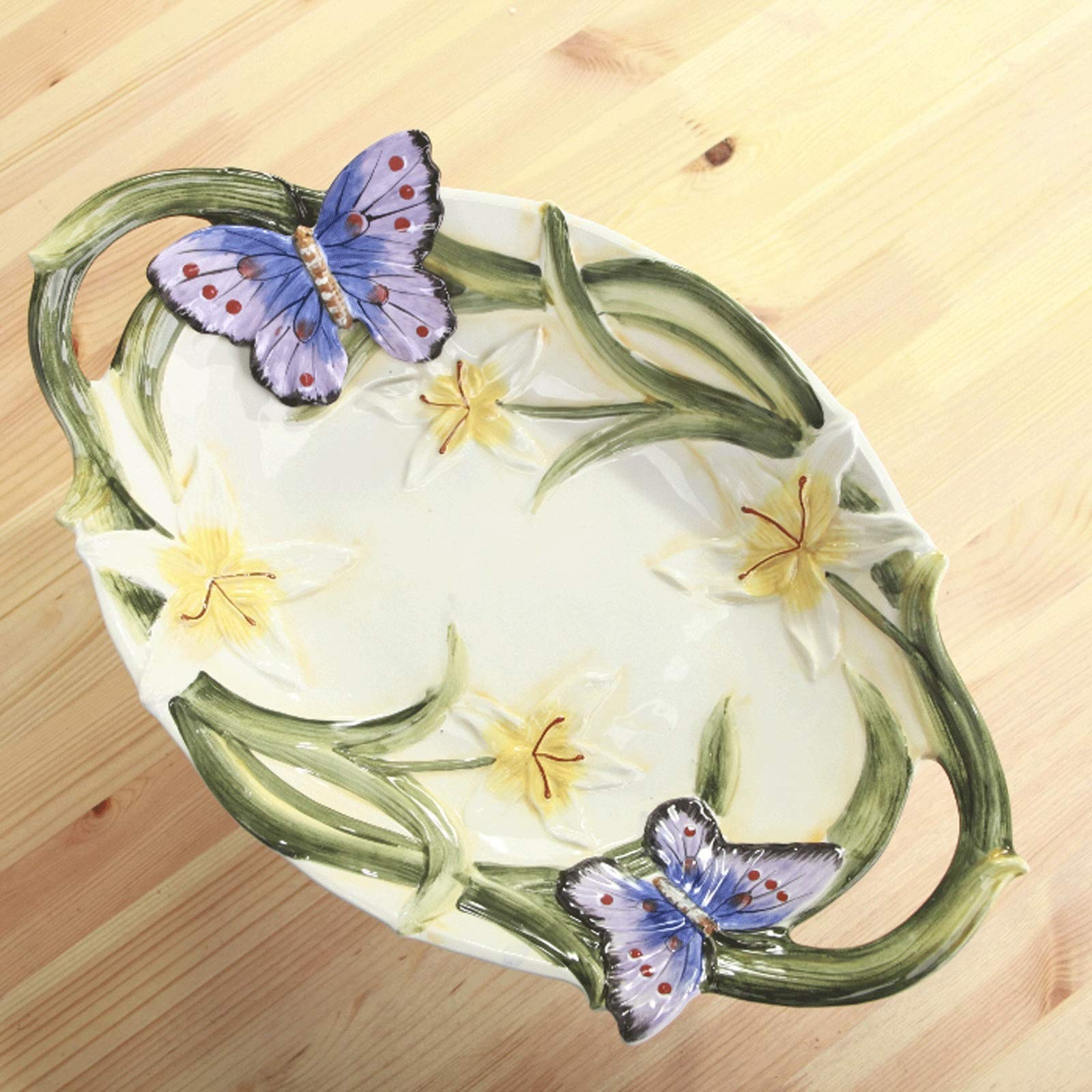 Miski na owoce kreatywna ceramiczna miska na owoce duży talerz na owoce salon stolik kawowy orzech przekąska talerz na owoce idealny prezent ślubny kosz na owoce