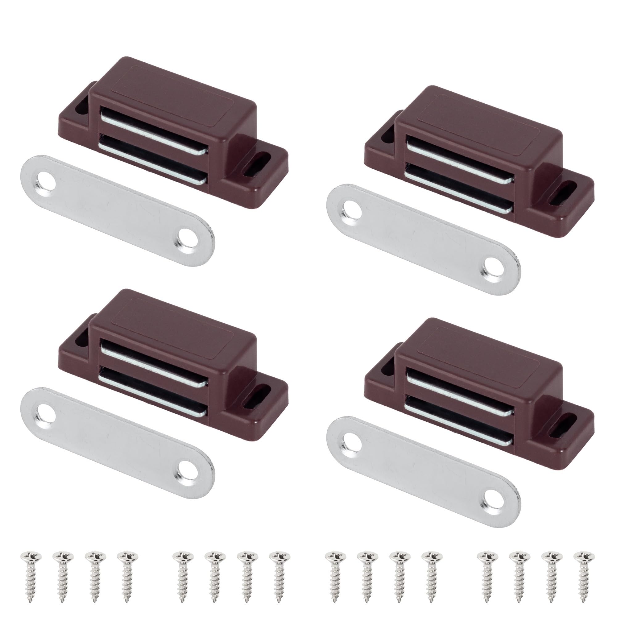 ZONSHJDKR Magnetic Latches Cupboard Kitchen Furniture Cabinet Door Latch Closures White Plastic Strong Powerful Magnet Catch