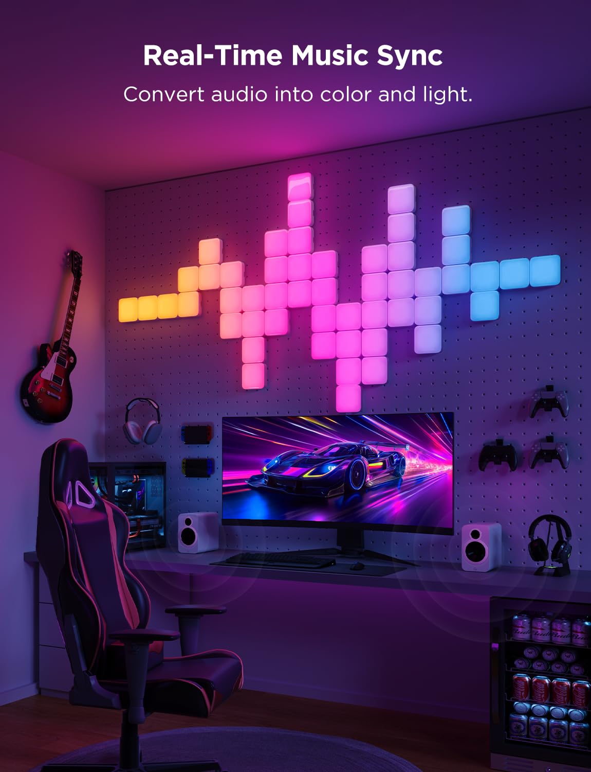 Govee Mini panel de luces, paneles de pared LED RGBIC, panel de luz de cubo DIY, funciona con Matter, Alexa, asistente de Google, para sala de juegos, dormitorio, sala de estar, paquete de 20