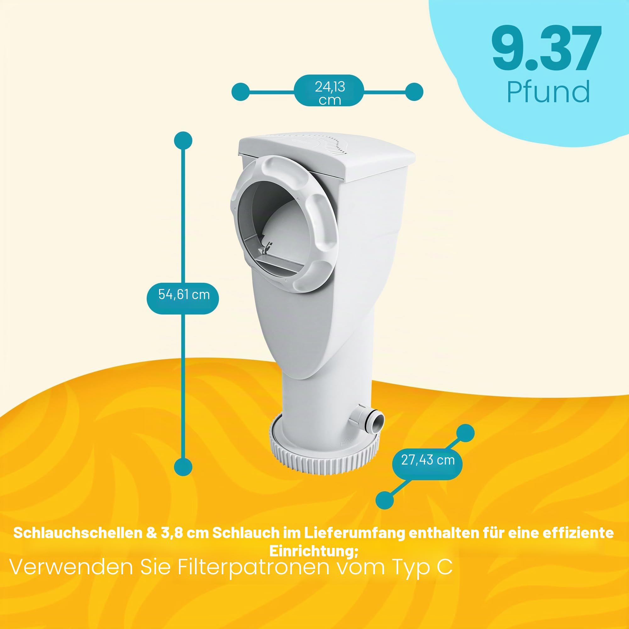Funsicle SkimmerPlus 1.500 GPH 2-in-1 Filterpumpe und Skimmersystem für oberirdische Schwimmbäder - Poolreinigung und -wartung