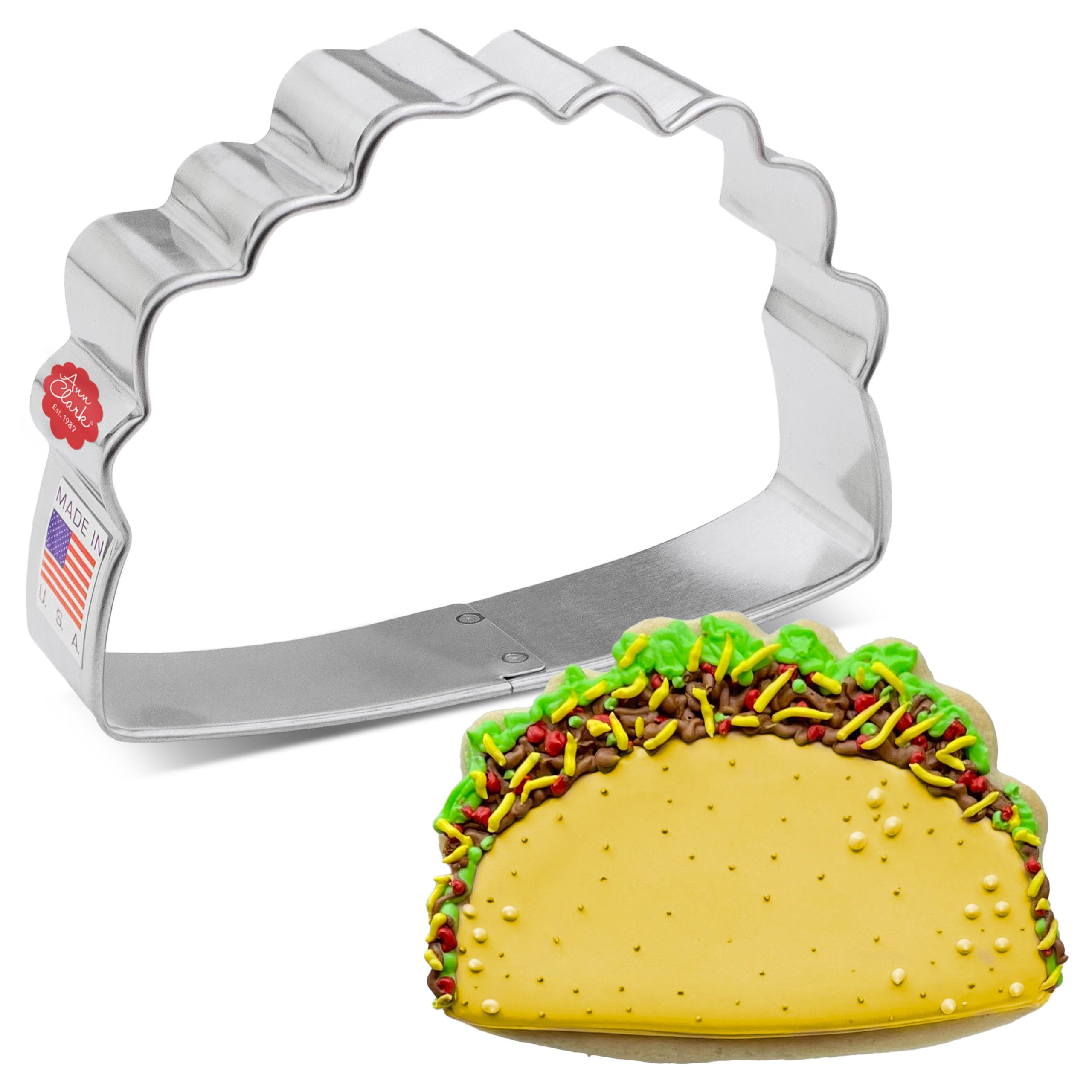 Taco Cookie Cutter, 3.8" Made in USA by Ann Clark