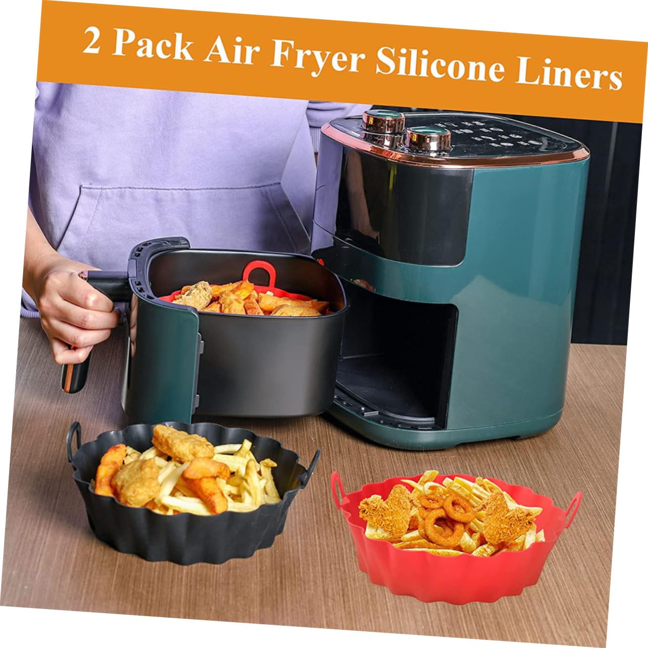 Fodera Antiaderente Silicone Pezzi ad 2 in Aria Friggitrice