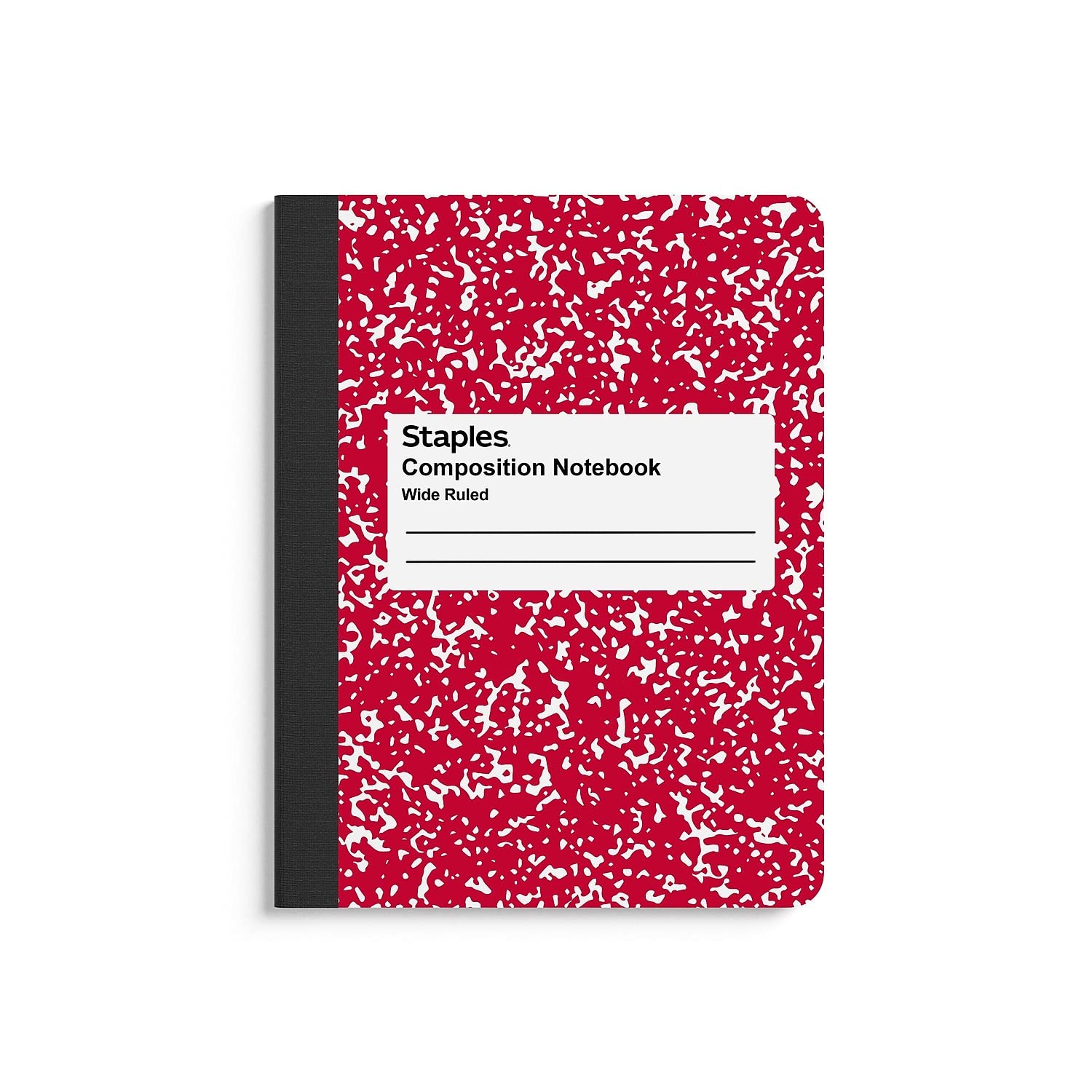 STAPLES Composition Notebook, 7.5” x 9.75”, Wide Ruled, 100 Sheets, Assorted Colors, 4‑Pack