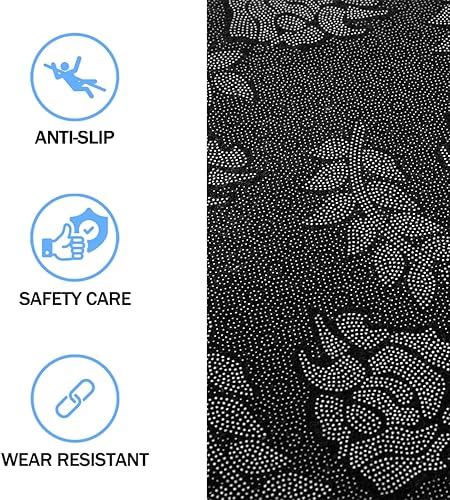 Miniatura 6 de Feelyou Alfombra geométrica de color rosa, blanco y negro, 5 x 7 pulgadas, retro, círculos, remolinos, para sala de estar, para niños y niñas,