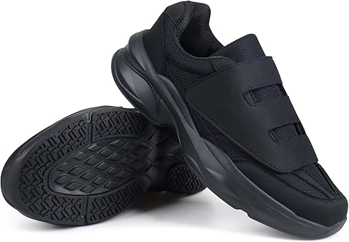 Miniatura 5 de Ortho+rest Zapatos para caminar diabéticos para hombre, zapatos hinchados con cierre ajustable