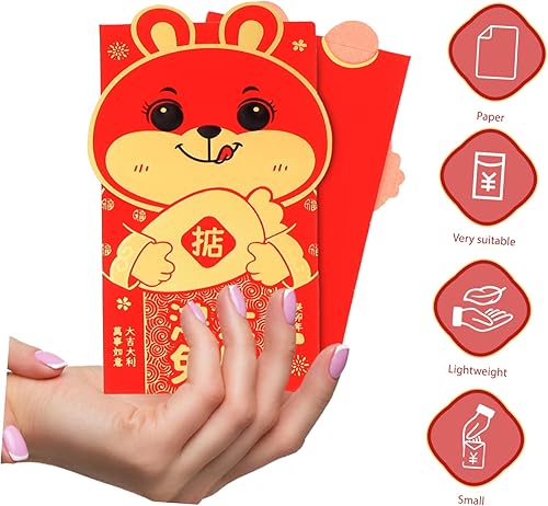 Miniatura 4 de ABOOFAN 54 Pcs Year of The Rabbit Red Envelope Bag Li Xi Red Envelope Traditional Red Pocket New Year Red Envelopes Luck Money Bag Red Gifts Child