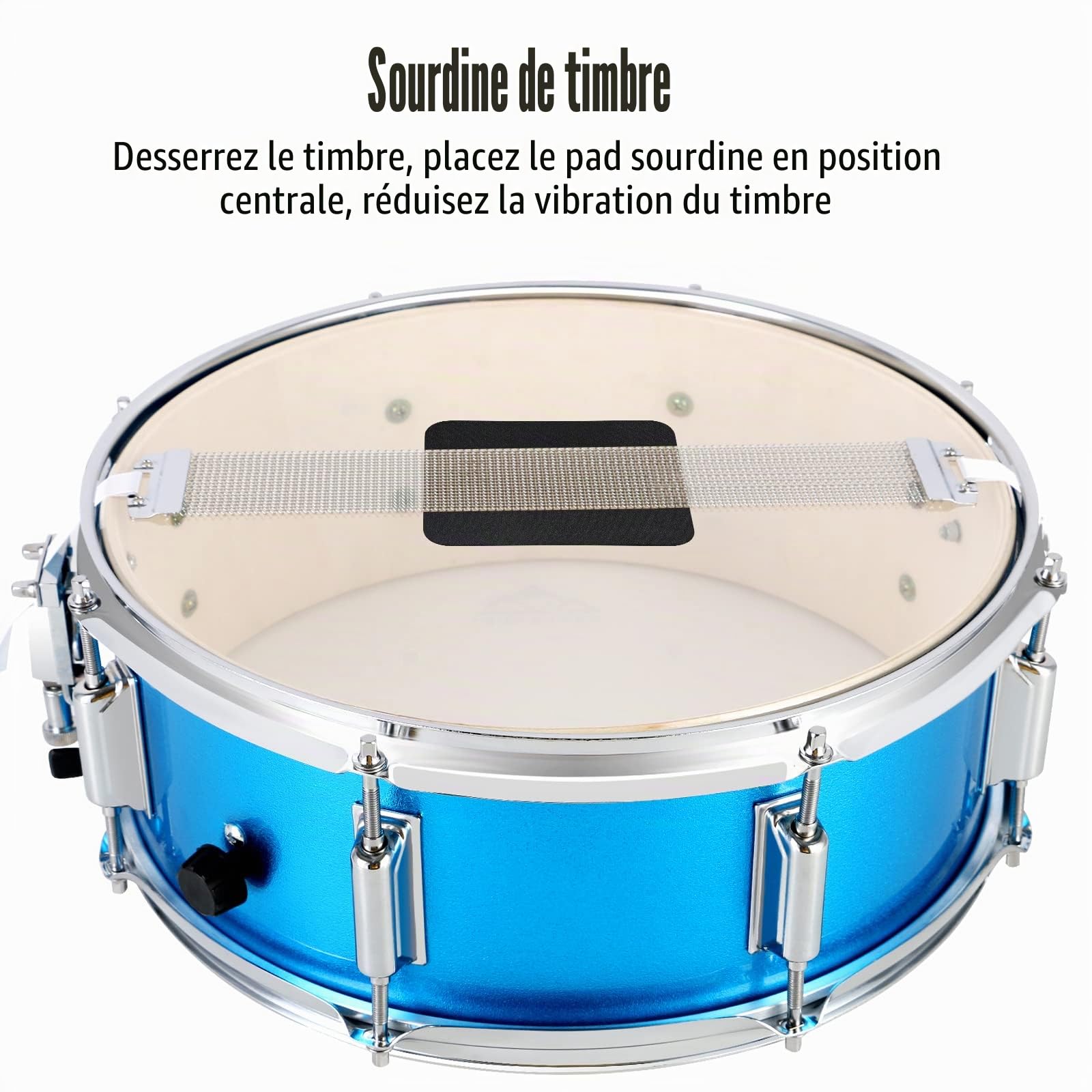 EASTROCK Lot de 10 Coussinets de Sourdine pour Batterie, avec Baguettes | avec Coussinet de Cymbale + Coussinets de Silencieux en Mousse, adaptables 25,4 cm, 30,5 cm, 35,6 cm, 40,6 cm