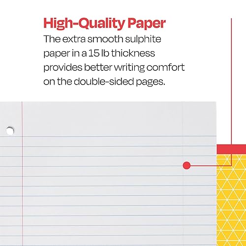 Miniatura 5 de School Smart Cuaderno de espiral con rayas anchas, 8 x 10-12 pulgadas