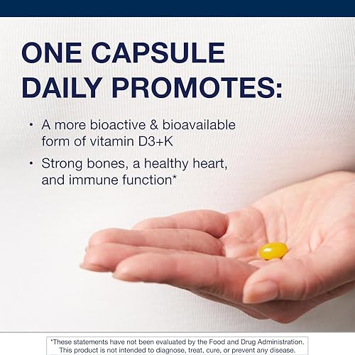 Vista 10 de Metagenics Vitamina D3 + K - para la salud arterial, el apoyo inmunológico, la salud ósea y cardíaca* - Vitamina D con MK-7 (vitamina K2) - Sin OMG