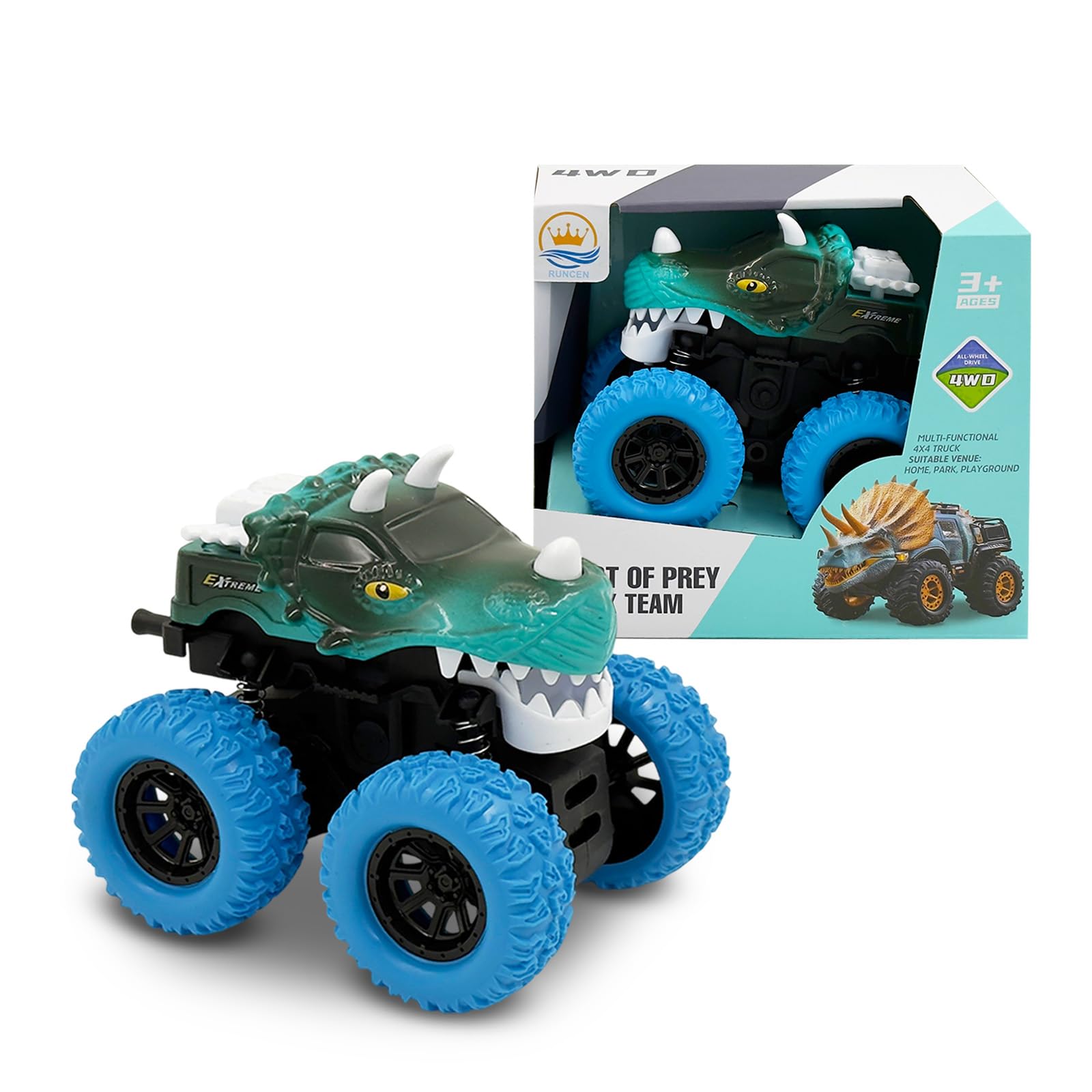 Kitzomi 4WD Monster Truck Toy for Toddler 3-6 Boy Girl