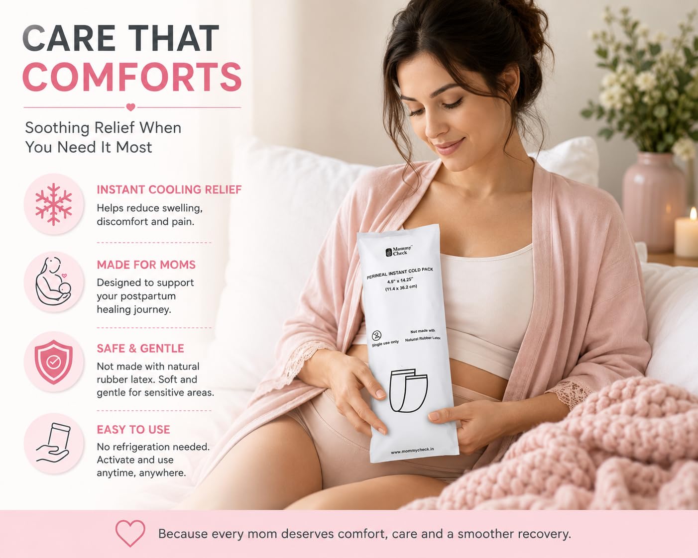 Instant Perineal Cold Pack – Postpartum Ice Maxi Pad for After Delivery, Episiotomy, Stitches & Vaginal Birth Recovery | No Freezer Needed, Latex-Free | Hospital Bag Essential — Amazon image 4