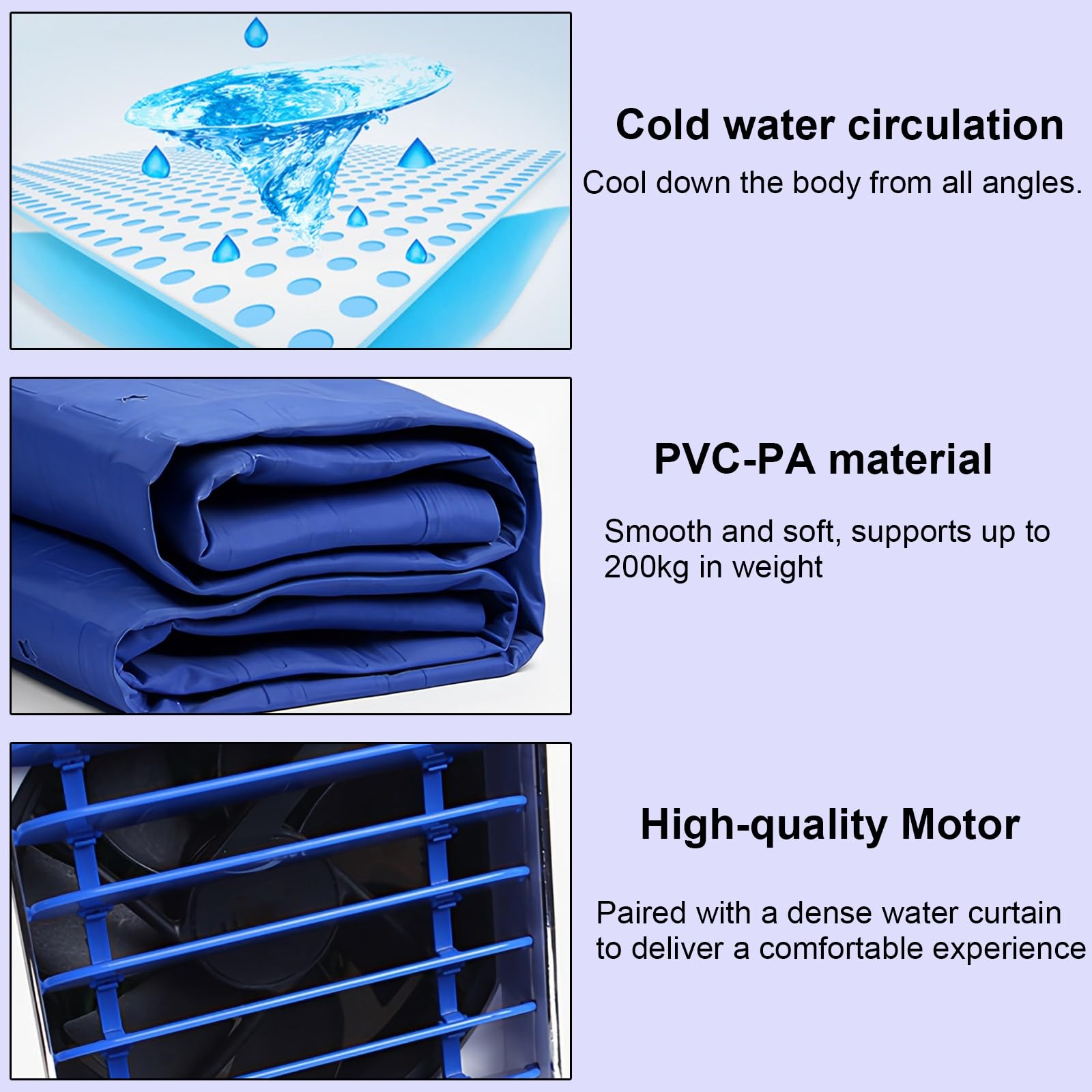Colchón De Agua De Refrigeración | Almohadilla de enfriamiento | Temporizador De 6 A 18 H | Control Remoto | para Personas Que Duermen con Calor Y Sudores Nocturnos(W140cmxL160cm/W55inxL63in)