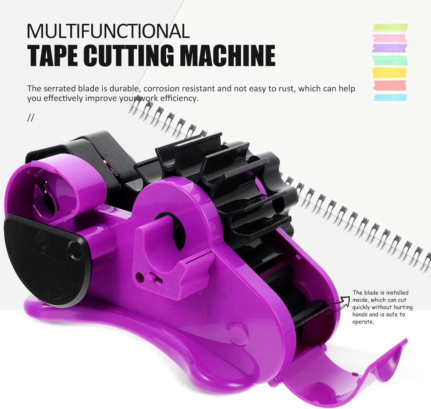 NUOBESTY 1set Semi-Automatic Tape Dispenser for Desk Compact Professional Tape Holder Lightweight and Portable for Easy Storage and Use
