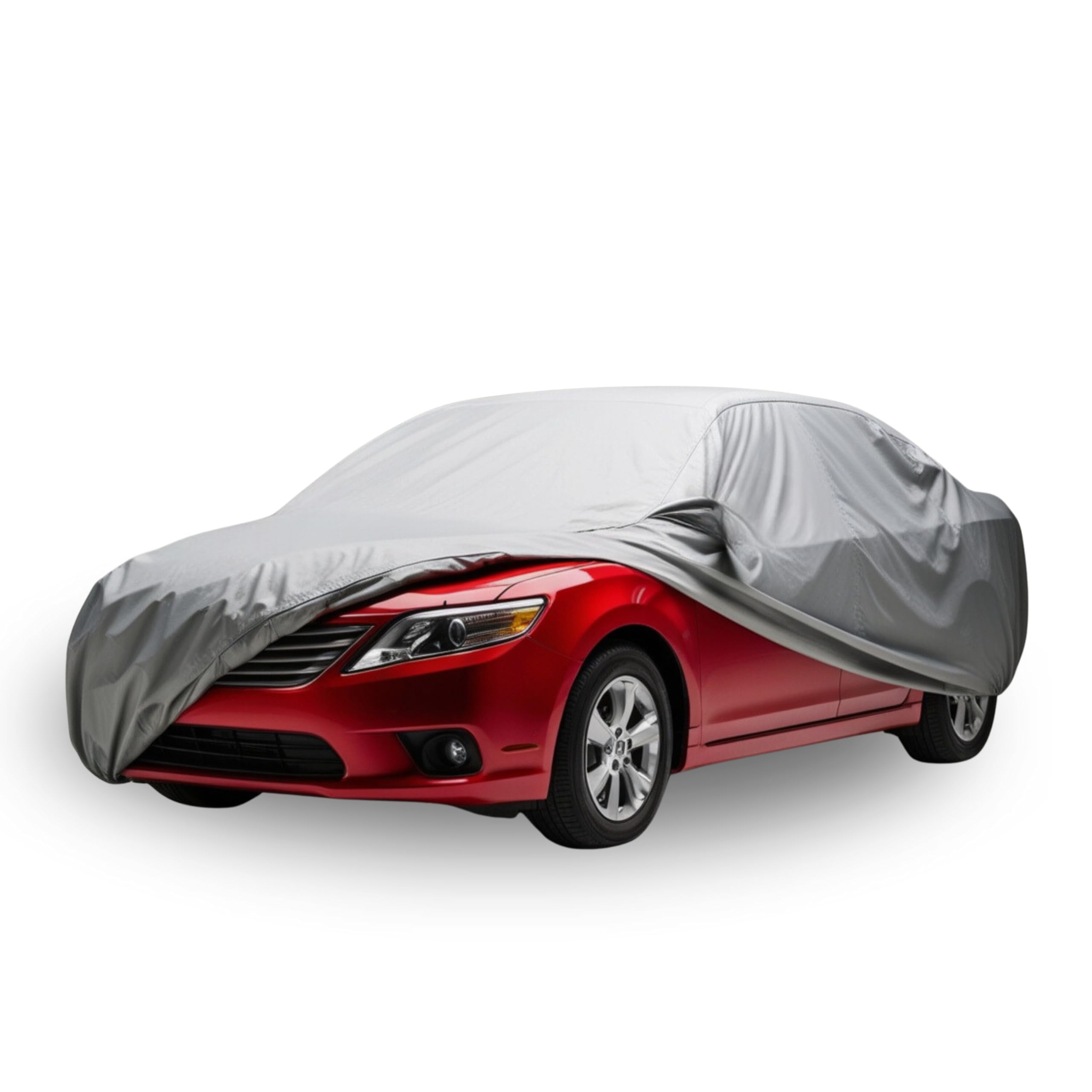 Hoge Kwaliteit Beschermhoes / Afdekhoes Auto. Deze Autohoes Is Ademend Reflecteert Uv Straling En Beschermt Tegen Zon Regen En Vuil I Zilvergrijs