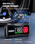 Car Battery Booster Pack Jump Starter with Air Compressor, BiuBox 7000A 150PSI Car Booster Battery Pack (All Gas/9L Diesel), 12V Portable Car Jump Starter with LED Display, 10 Protections, 500lm Light