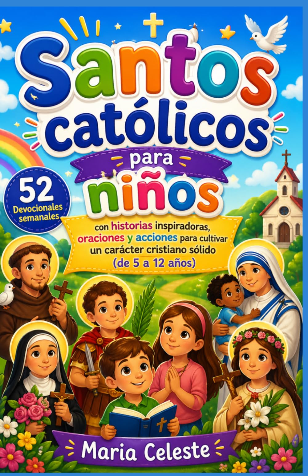 Santos católicos para niños: 52 Devocionales semanales con historias inspiradoras, oraciones y acciones para cultivar un carácter cristiano sólido (de 5 a 12 años)