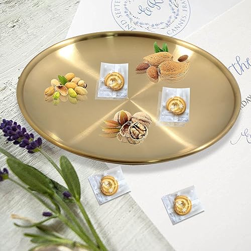 Miniatura 6 de Jiozermi Bandeja de toalla de acero inoxidable de 6.69 pulgadas, bandeja para servir, bandeja decorativa, bandeja de almacenamiento para cosméticos,