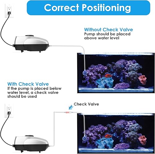 Miniatura 6 de AquaMiracle Aquarium Air Pump Fish Tank Bubbler Aerator, All-in-One Fish Tank Air Pump Kit, Quiet Aquarium Bubbler