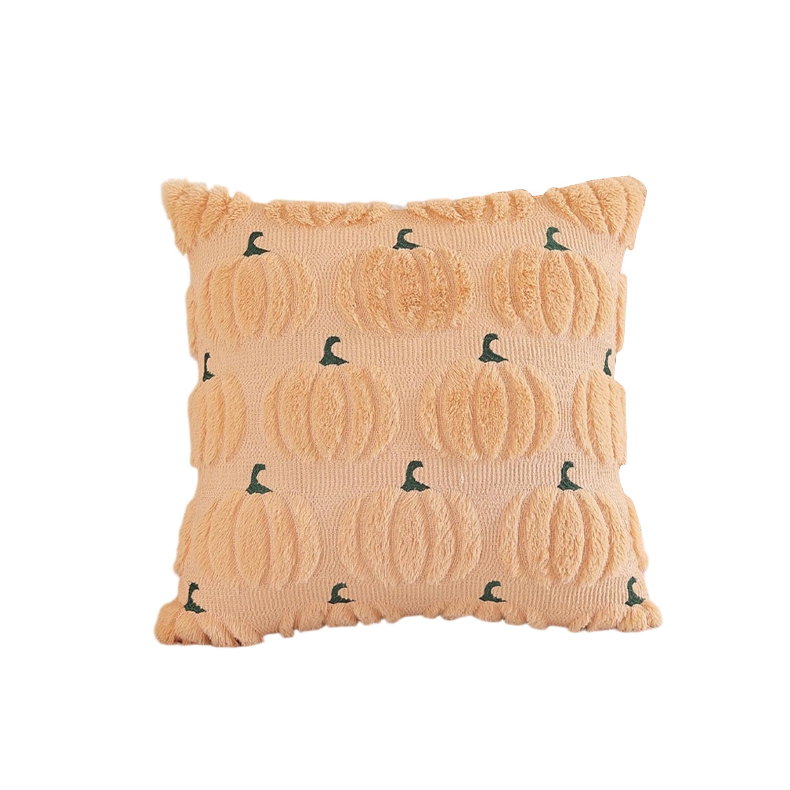 Kouoybt Halloween Pillow Covers, Pumpkin Spooky Ghost Cushion Covers, Soft 3D Sewing Throw Pillow Cases for Sofa Bed Couch Halloween Decorations (Yellow, 45cm*45cm)
