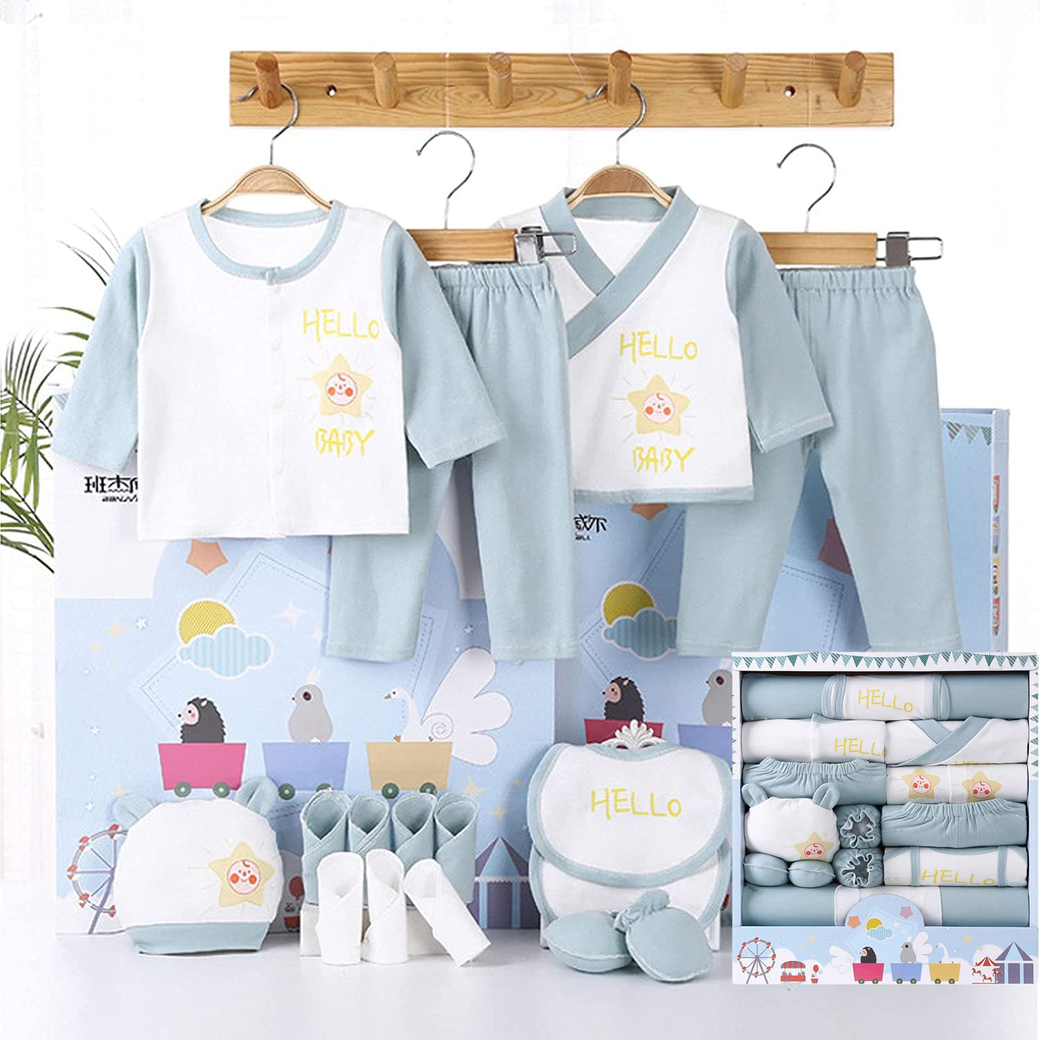 Amazon | Puhang ベビー服 出産祝い 新生児服 肌着 18点セット ベビー 