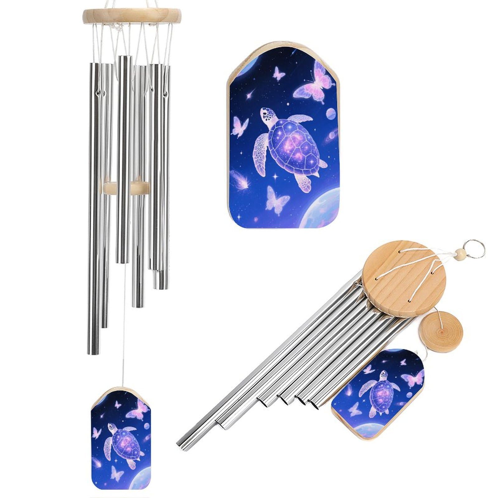 Turtle Wind Chimes for Outdoor Large Deep Tone Aluminium Wind Chimes Soothing Melodic Sound 20.5" Hanging Metal Windchimes Outdoors Decor for Patio Porch Yard