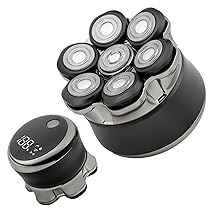 Carehabi Rasoio Testa Calva Uomo, IPX6 Impermeabile, Ricaricabile, Interfaccia Type-C, Testina Flottante Magnetiche 7D, Facile da Pulire, Autonomia Fino a 120 Minuti