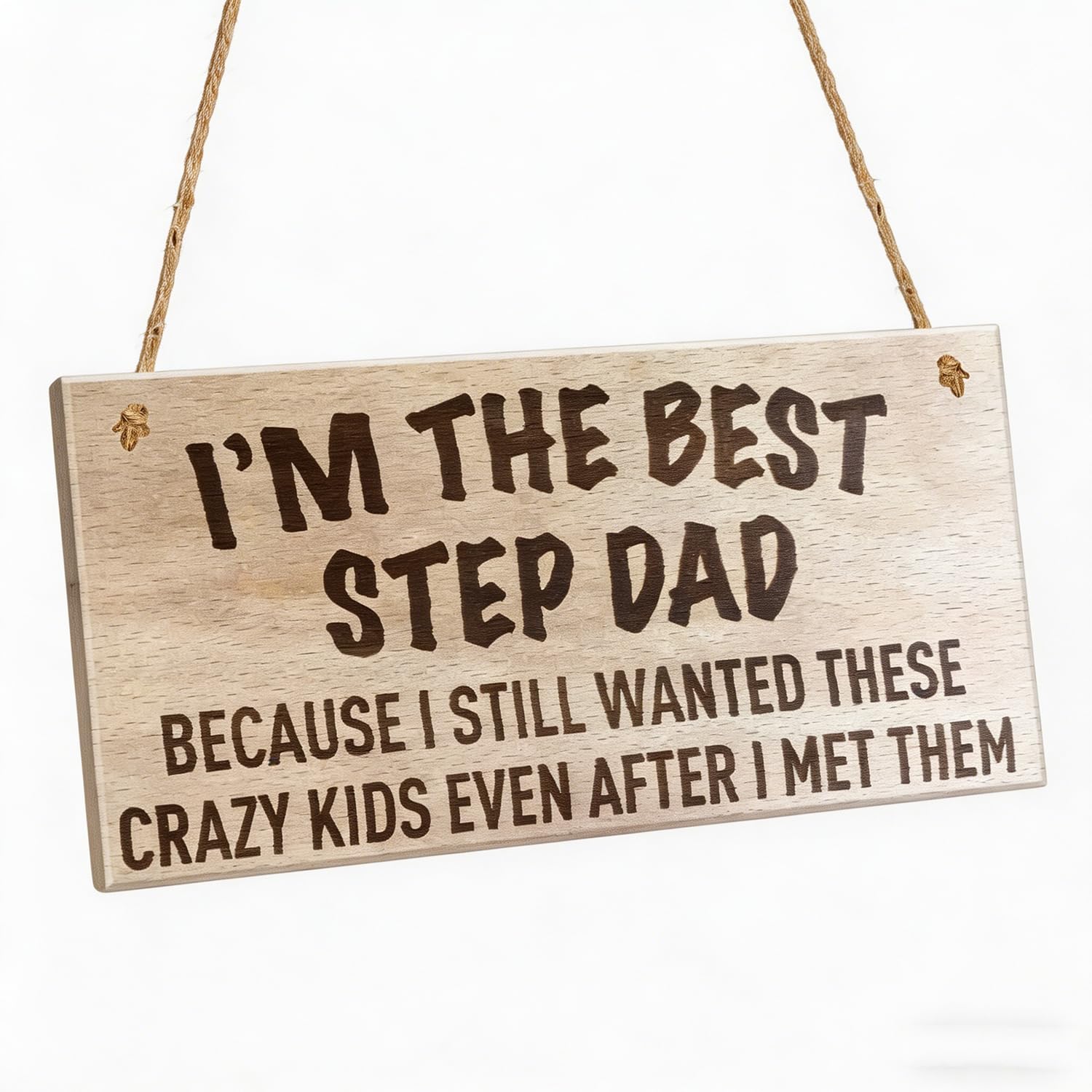 Dad Gift Father Day Funny Step Father Wall Decor, Hanging Plaque for Dad, Father’s Day Gift, Birthday Present, and Meaningful Home Keepsake
