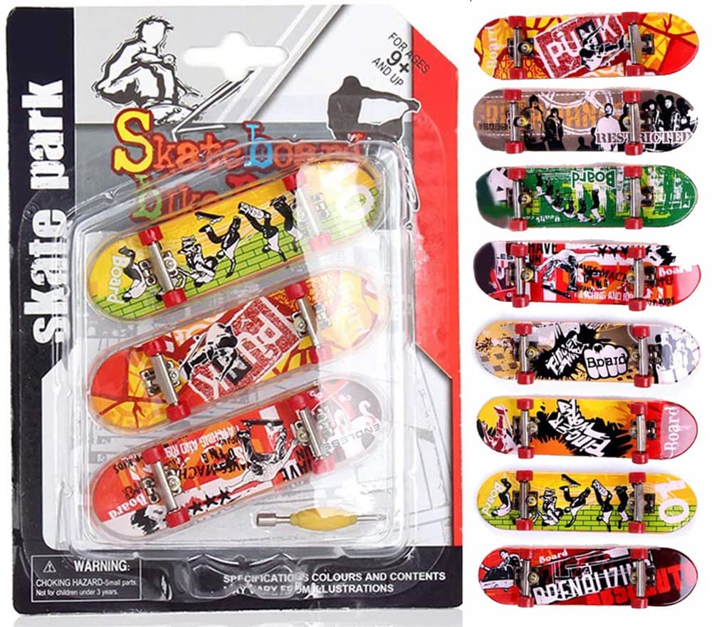 Finger Skateboards for Kids Mini Fingerboards Finger Toys Hand Skateboard Party Favors, Birthday Creative Gifts (3 Pcs)