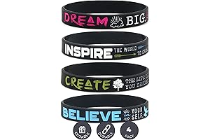 Dream, Believe, Inspire, Create - Silicone Wristbands - Inspirational Gifts for Women