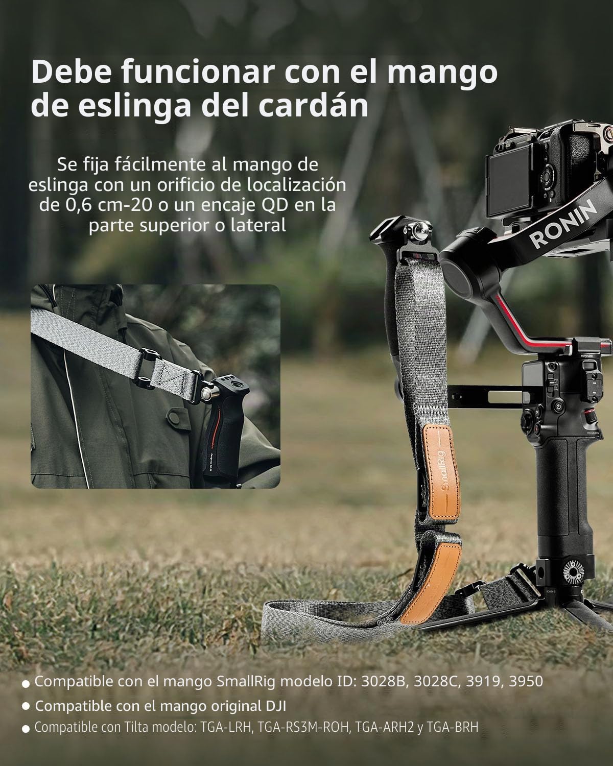SMALLRIG Correa de Hombro Reductora de Peso RS3 RS2 para asa de Transporte para dji, cinturón de Gimbal con Hebillas de liberación rápida QD mejoradas para dji RS 5/4/ 4 Pro/ 3/3 Pro/ 2-4118C