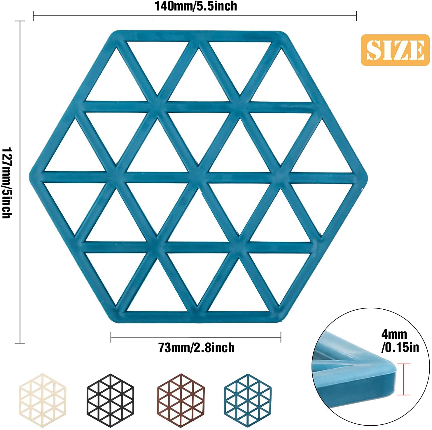 store Naidev Silicone Hexagon Heat Resistant Multifunction Trivets Hot Plate Holder Tool for Bowl Mats, Dish Mats, Placemats, Drink Coasters, Hot Pots and Pans - 4 Pieces 4