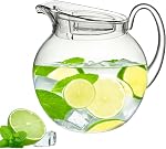 Lily's Home 98oz Pitcher en plastique anti-éclaboussures avec poignée, carafe de grande capacité pour l'intérieur & Fêtes en plein air, idéal pour le thé glacé, le citronade, le jus et l'eau froide