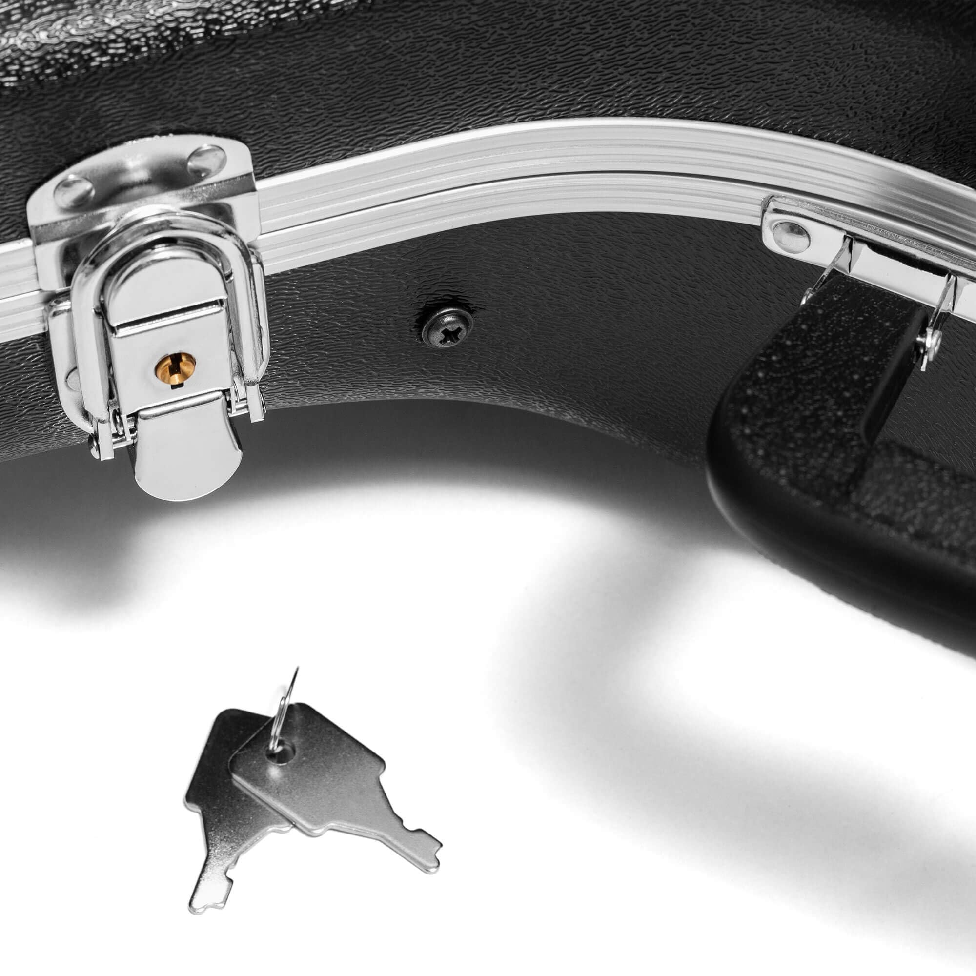 Tiger Custodia rigida per chitarra acustica, guscio in ABS, interno in peluche, scomparto per accessori, chiusure con serratura a chiave, manico rinforzato, resistente alle intemperie, adatta alla