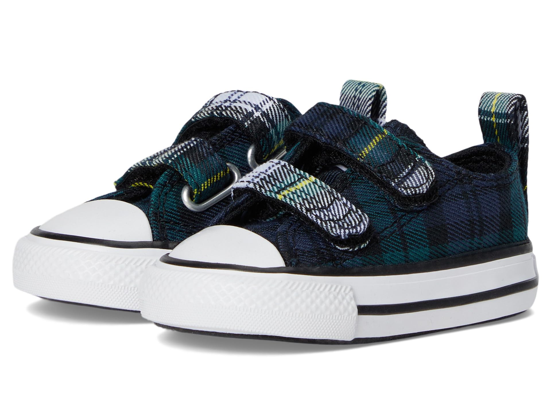 Converse Boy's Chuck Taylor All Star Plaid Easy-On (Infant/Toddler) Sneaker, Dragon Scale/Navy/White, 8