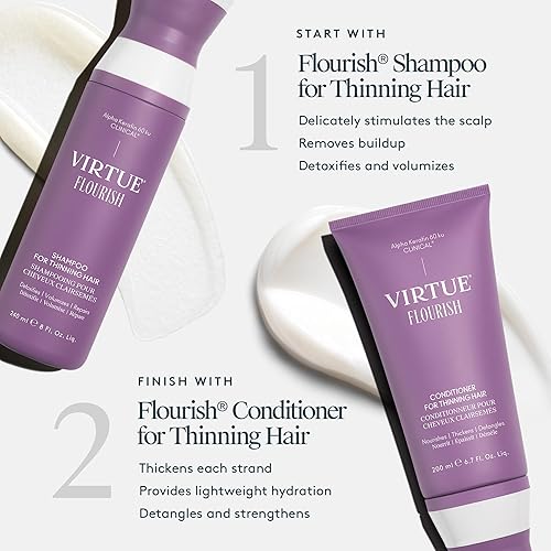 Miniatura 5 de Virtue Champú Flourish para adelgazar el cabello  Desintoxica, da volumen y repara el adelgazamiento del cabello
