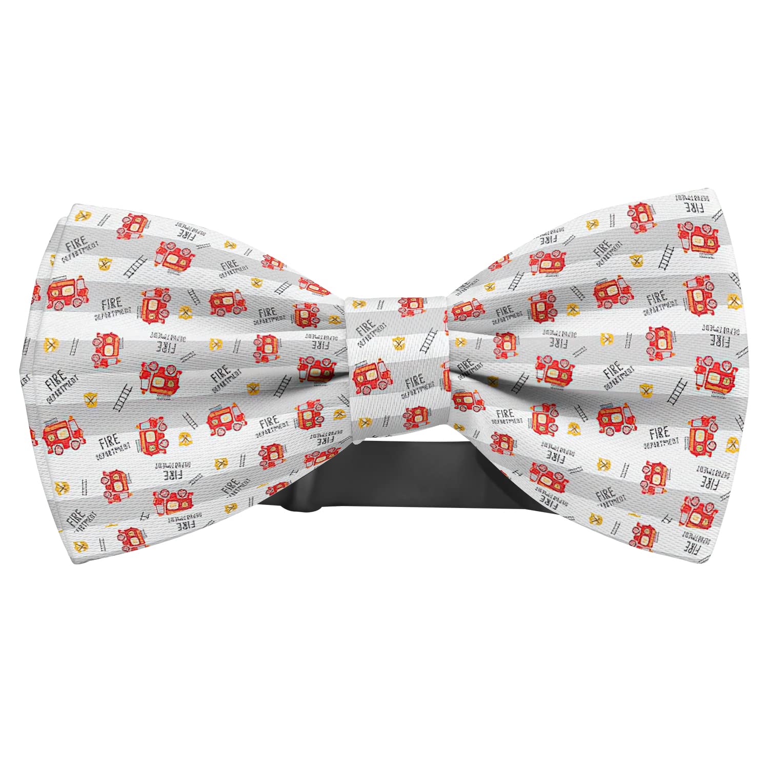 KAWAMOUSE Adjustable Pre-tied bow tie for toddler Boys (Kids Fire Truck Pattern) Elegant Cute Bowties for Dogs Cats Pets