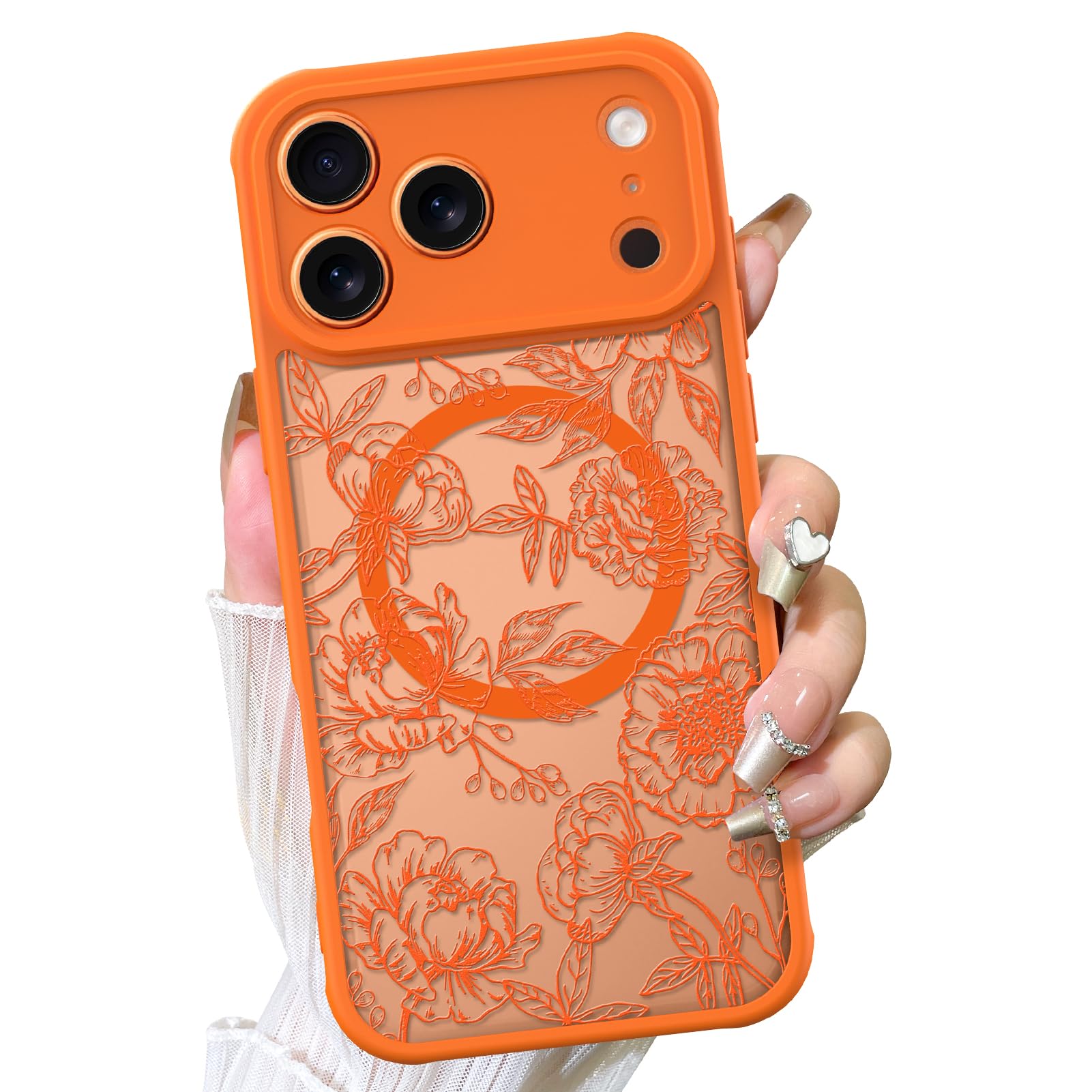 Coque iPhone 17 Pro anti-chocs fine MagSafe fleur mate - 8