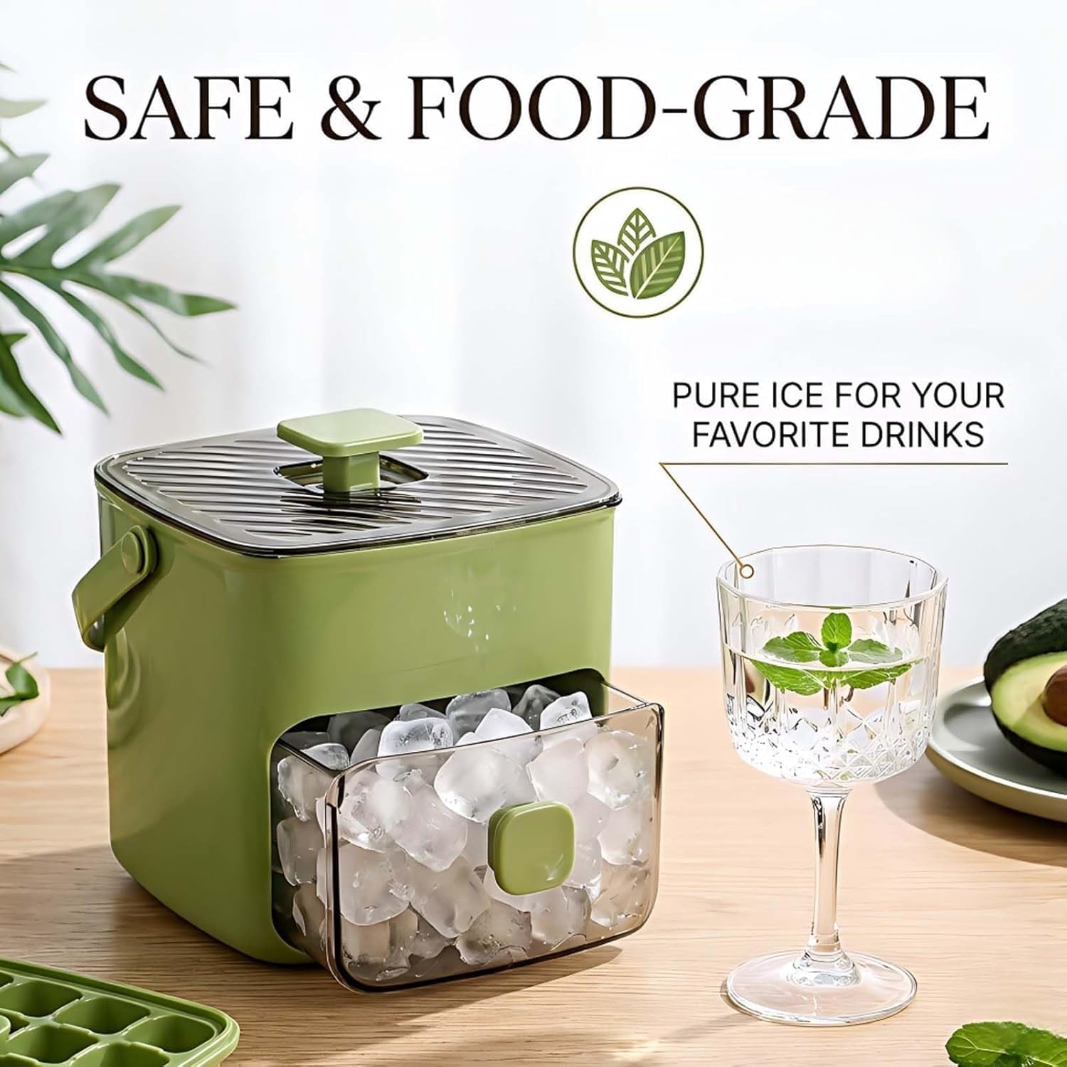 Silikon Eiswürfelform mit Deckel - Pressform für 48 Würfel, flexibel leicht zu lösen, BPA-frei - Ideal für Gefrierschrank, Zuhause, Camping Lagerung