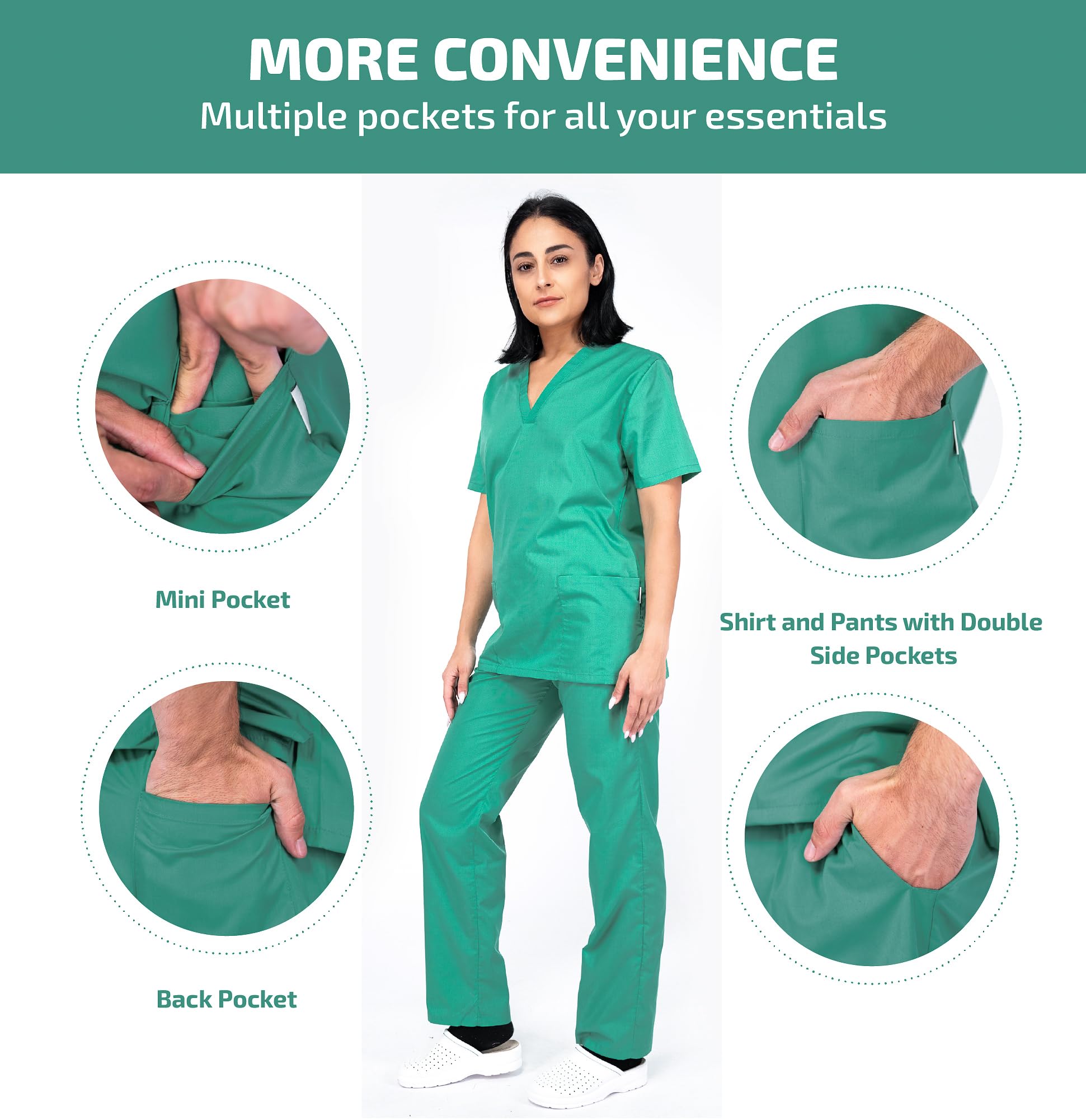 MAZALAT work wear Vêtements médicals Unisexe- Tenue Infirmiere Professionnelle, Tenue Aide Soignante Professionnelle, Coupe Souple Et Confortable, Tissu Respirant, Tenue Aide Soignante Femme Homme