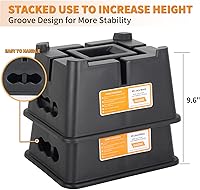 Vista 4 de OULEME Bloque de gato de remolque resistente, para RV, cámper, remolque de viaje, 5ª rueda, se ajusta a poste/ruedas de gato de lengüeta, placa