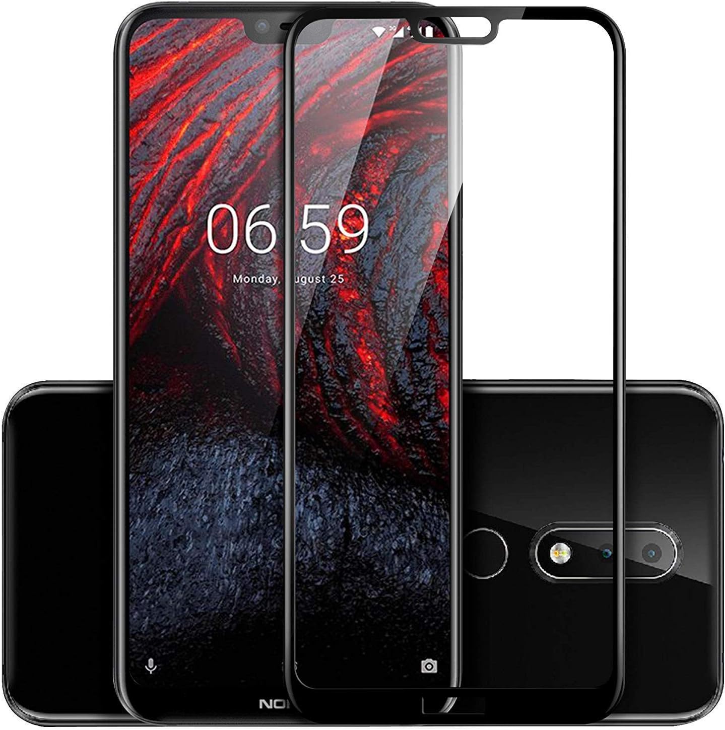 Newlike Nokia 7.1 5D Tempered Glass,Full Coverage Premium Anti Explosion Premium Tempered Glass,9H Hardness,2.5d D, Ultra Clear, Anti Scratch Free Anti Finger Print For Nokia 7.1 - Black
