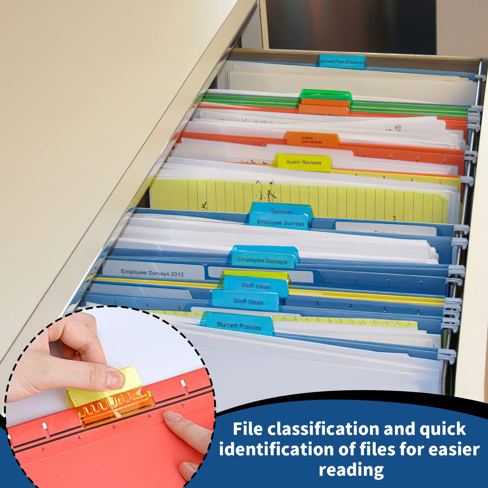 Hanging Folder Labels AIEX Hanging File Tabs 60 Sets - 2 Inch Colorful ...