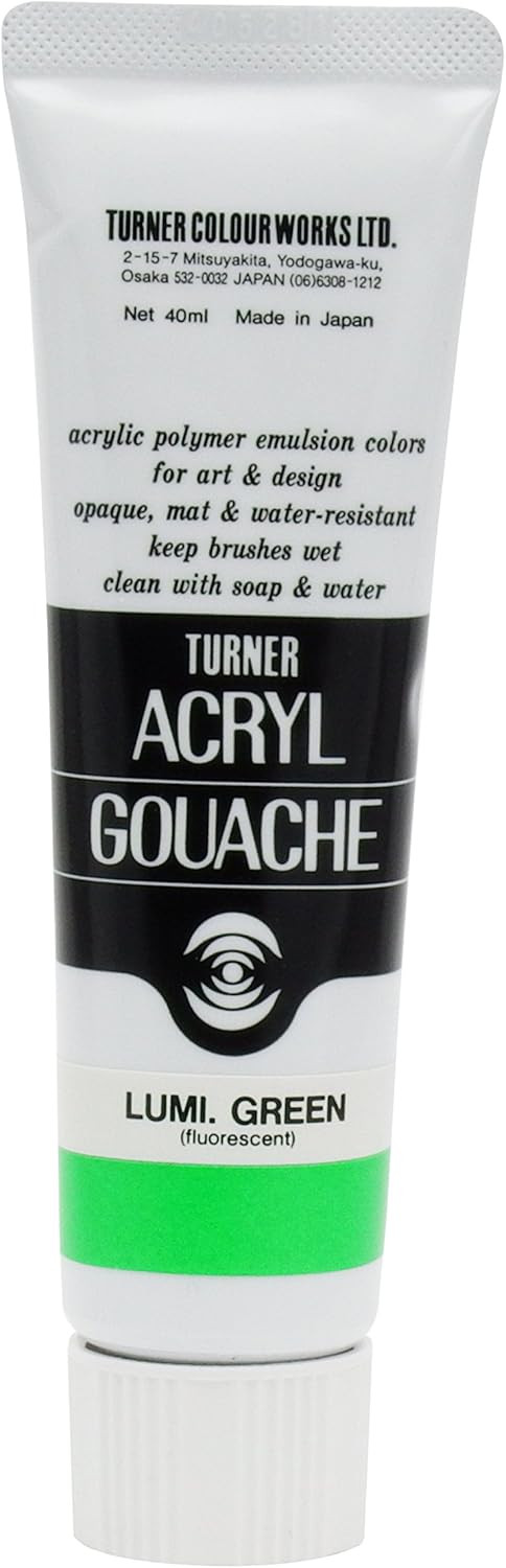 Turner Colour Works Acryl Gouache Artist Acrylic Paint - Single 40 ml Tube - Luminous Lemon