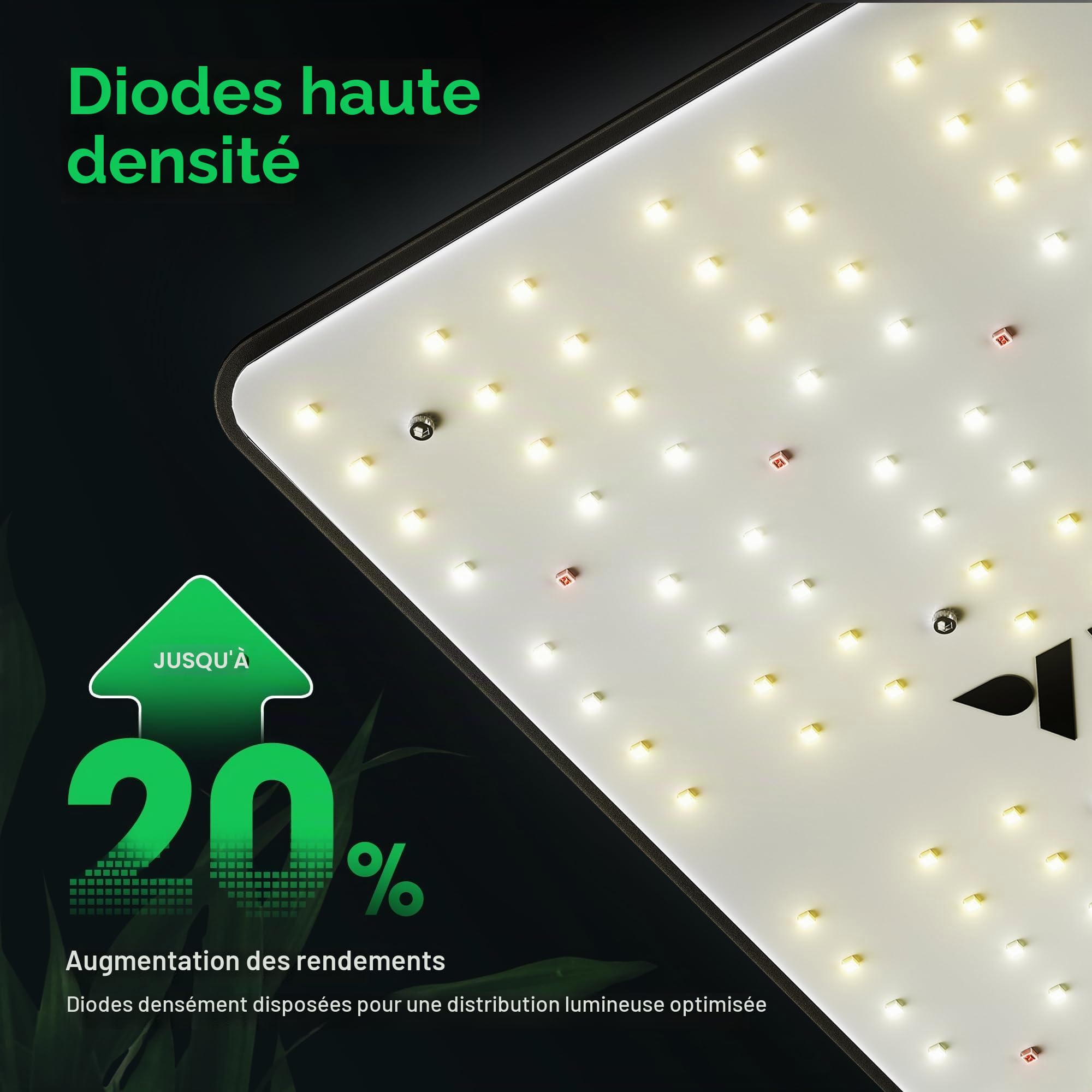 VIVOSUN VS1000 Lampe de Croissance LED avec diodes Samsung LM301 et Pilote Sosen à intensité Variable Spectre Complet pour Plantes d'intérieur semis légumes et Fleurs pour Tente de Culture 2x2/3x3