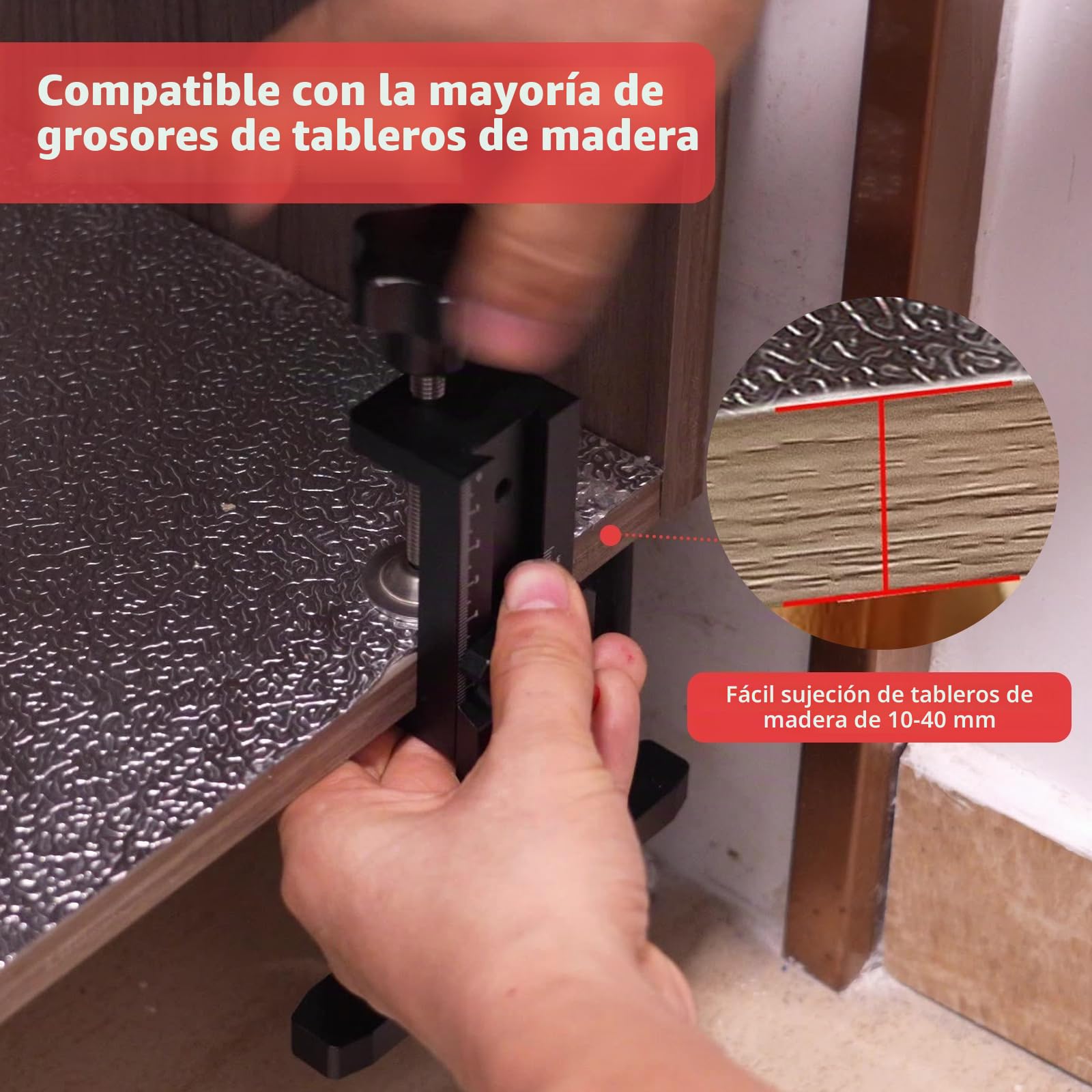 Plantilla bisagras cazoleta 35mm, herramientas para nivelar y guía de taladro, posicionador ajustable para instalación de puerta oculta de armario, para Gabinetes de Puerta Herramientas de Carpinteria