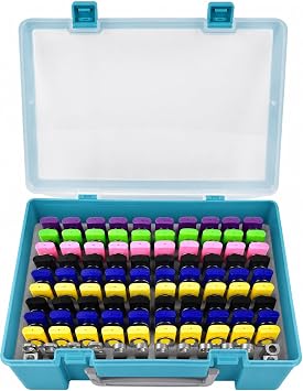 FULLCASE Flash Drive Case USB Memory Stick SD Card Storage Organizer- Holds 104pcs Thumb Drive Electronic Accessories Holder for Sandisk/for Samsung/for Inland/for PNY/for Netac Aqua Blue