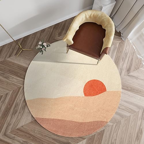 ZZBBZZ-YJ Modern Area Rugs 100cm 120cm 140cm 160cm Round Carpet for Living Room Bedroom Home Floor Non-Slip Mats Soft Yoga Mat (Size  Diameter 3.3ft)