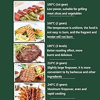 Vista 9 de Parrilla eléctrica, barbacoa familiar para interiores, sartén antiadherente con revestimiento sin humo, control de 5 niveles con ajuste