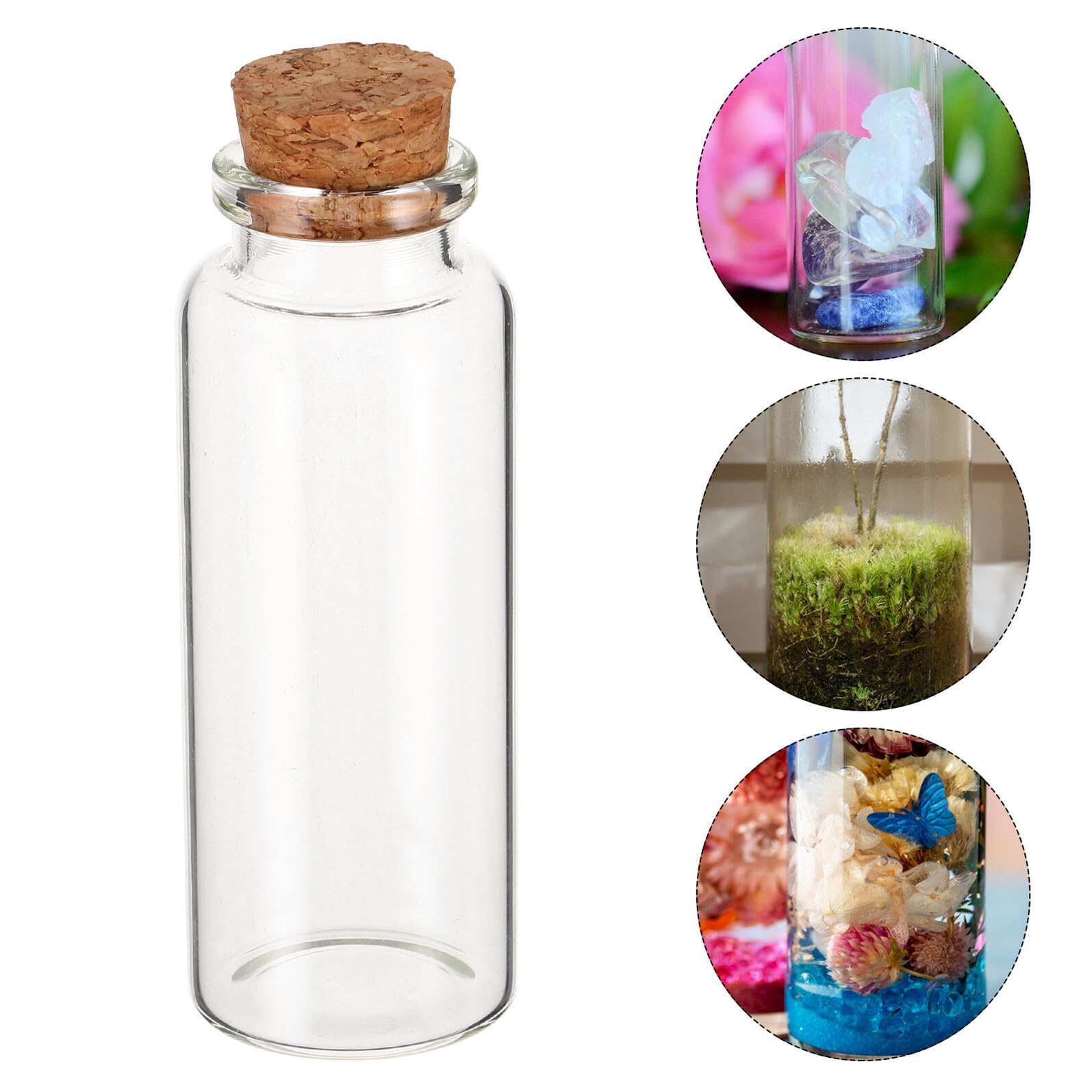 DOITOOL 50 Stück Mini Glasflaschen mit Korkverschluss Transparente Kleine Fläschchen für Wunschbotschaften Hochzeitsgastgeschenke Vielseitige Dekoration und Aufbewahrung